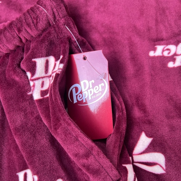 Dr. Pepper Bow velour lounge pants- L - Picture 3 of 6